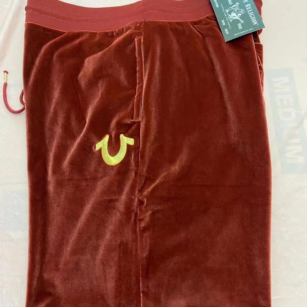 True Religion Velour Logo Branded Joggers Size 3XL